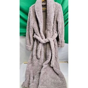 Berkshire Blanket Sherpa Robe Extra Fluffy 51" W Pockets & Belt Lavender Size Sm